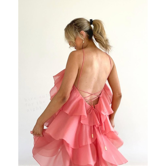 Aje Pandorea Layered Mini Dress Washed Coral Size US 6 - Picture 13 of 13